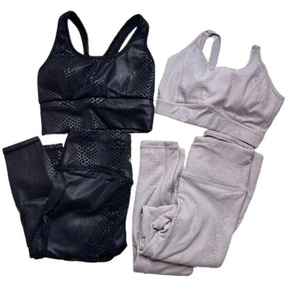 Fashion Nova Bra & Legging Bundle | Snake Print Foil & Embossed | SZ Small